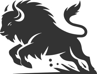 Vector animal bison silhouette © MDAbdul