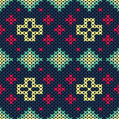 Knitted fabric design seamless. Knitting pattern illustration design for decoration, clothing, fabric texture