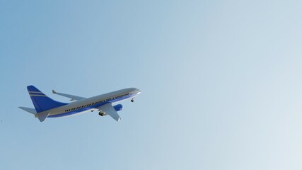 airplane in the blue sky