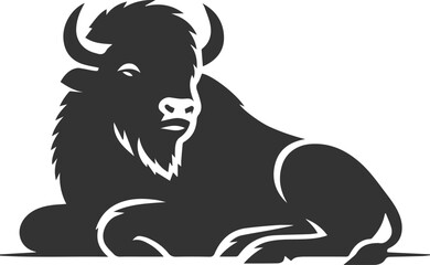 Vector animal bison silhouette