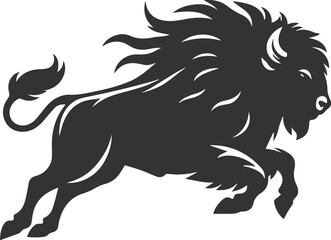 Obraz premium Vector animal bison silhouette