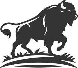 Vector animal bison silhouette
