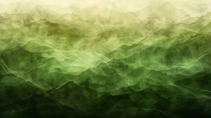 Obraz premium Abstract flowing shapes in shades of green suggesting layers of foliage Soft