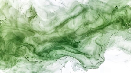 Abstract fluid marbling effect using green and white