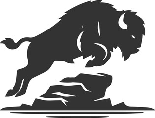 Vector animal bison silhouette