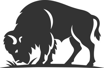 Vector animal bison silhouette