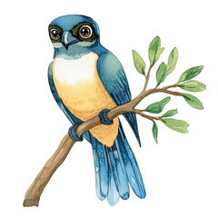 Brightly Colored Trogon Perched on a Branch Amidst Lush Green Leaves in a Serene Isolated Environment