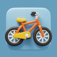 Colorful Cartoon Bicycle with Pastel Elements