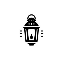 Minimalist Lantern Icon: Black and White, Emblem Design