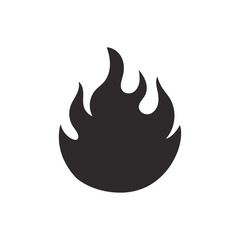 Fire icon sign isolated on white background.