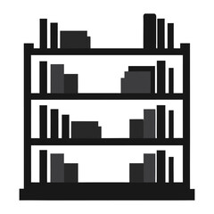bookshelf silhouette with white background.