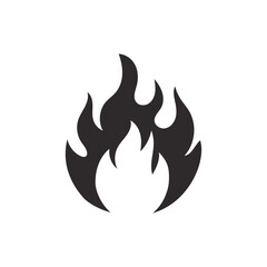 Fire icon sign isolated on white background.