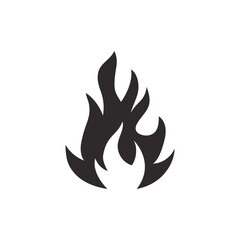 Fire icon sign isolated on white background.