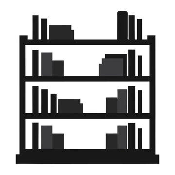 recommend clip art: bookshelf silhouette with white background.