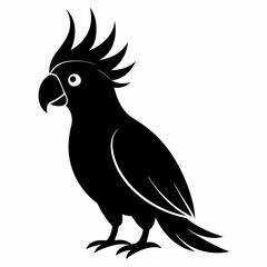 Cockatoo Silhouette Vector Graphic