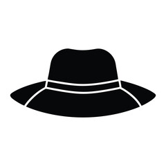 canvas hat with foldable brim vector stencil icon.