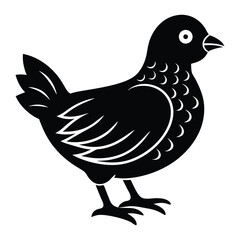 Vector art shows a funny cartoon chicken.