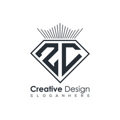 Fototapeta premium Luxury Initial Letter Monogram in Pentagon Diamond Shape with Royal Crown for Premium Branding & High-End Logo Design 