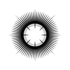 Abstract Geometric Compass Design with Rays, Vector Illustration