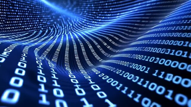 Abstract digital tunnel of binary code data flow (1)