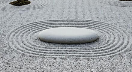 Naklejka premium Serene Zen Garden: Stone and Sand Harmony