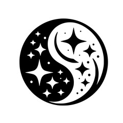 Celestial Yin Yang - Stars and Balance Illustration