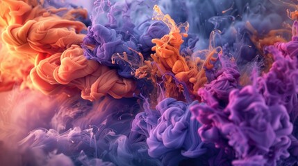 Fototapeta premium Abstract Ink Swirls in Vibrant Colors