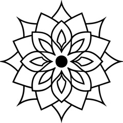 Decorative Mandala Outline Vector