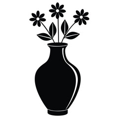 Set of icons of vases, clay amphorae. Black silhouette of vessels of different shapes. Vector illustration, Detailed illustration of ancient greek pottery ceramic vases silhouettes.Modern illustration