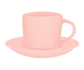 Pink mini cup on white background, vector