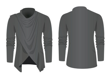 Grey overlap cardigan. vector illustration