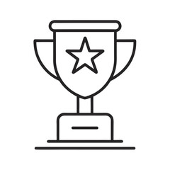 Outlined Trophy Symbol for Minimalist Award or Achievement