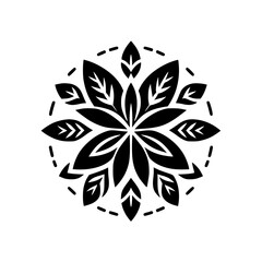 Fototapeta premium Minimalist Black & White Floral Mandala Design