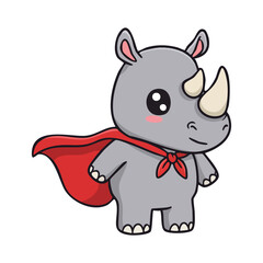 Fototapeta premium cute icon character Rhino Hero
