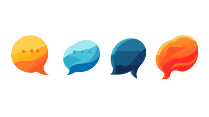 Abstract Colorful Speech Bubbles Communication Icons
