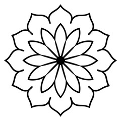 Elegant Cosmic Bloom Line Art Illustration