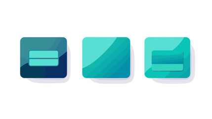 Teal And Aqua Gradient Square Icons Set