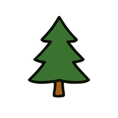Green Pine Tree Element
