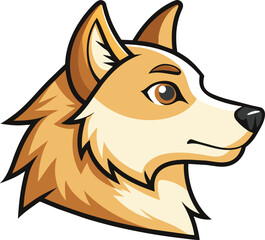 Obraz premium A cute cartoon vector illustration depicts an isolated brown mammal head of a funny Dog, a canine-like animal