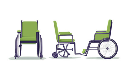 Green Wheelchair Pixel Art Illustration