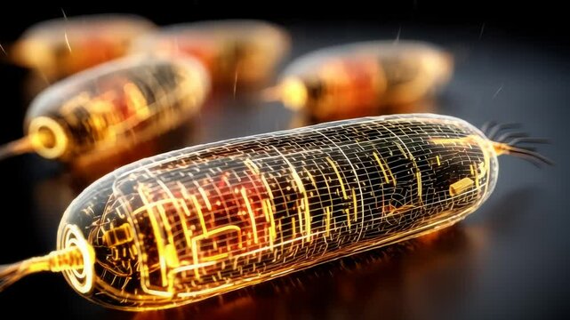 Glowing Nanobots with Internal Circuitry