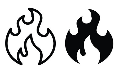 Fire icon vector set. Fire icon collection. Fire flame symbol. Bonfire silhouette logotype. Flame icon collection. fire sign and symbol
