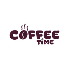 Obraz premium coffee time text typography