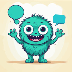 Cute_Cartoon_Monster_with_Speech_Bubbles_Friendly_Furry_Creature_Illustration_Digital_Art_Kids_Design_Character_Design_Fun_Animation_Smiling_Monster_Artwork_Whimsical_Art