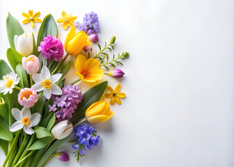 A bouquet of flowers with yellow and purple flowers