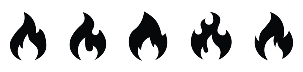 Fire icon vector set. Fire icon collection. Fire flame symbol. Bonfire silhouette logotype. Flame icon collection. fire sign and symbol
