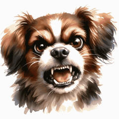 Growl in Gradient dog angry isolated watercolor vector illustrationsvg 