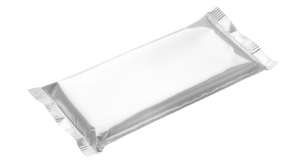 Close up of a rectangular white package isolated on transparent background	