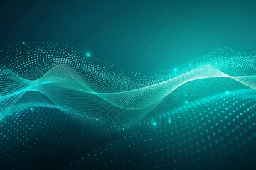 Abstract Teal Wave Background Digital Art and Design