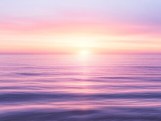 Obraz premium Tranquil sunrise over a serene ocean nature landscape peaceful environment soft colors calm viewpoint for meditative reflection